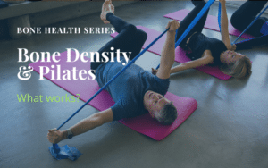 Pilates mat class demonstrating resistance exercises for bone density