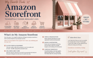 Amazon Storefront featuring Shannon’s favorite Pilates props, wellness and self-care products, home organization essentials, books and everyday healthy-living finds.